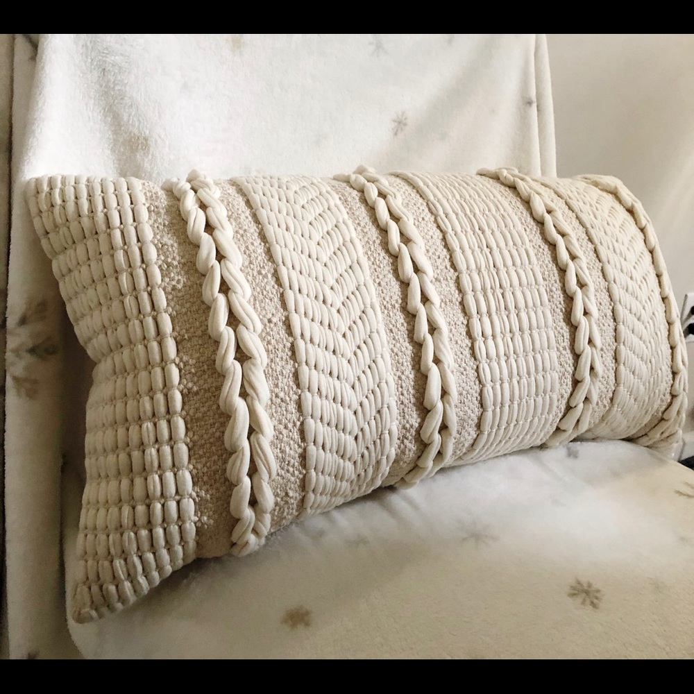 Boho chic style accent lumbar pillow